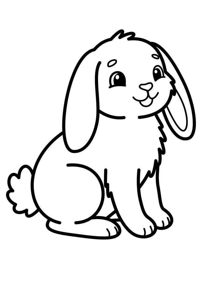 Desenho de coelho para colorir para imprimir e colorir - imagem 9